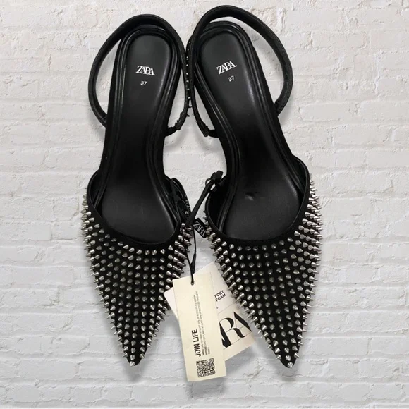 新品タグ付き☆ZARA☆ハイヒール37 ハイヒール ストラップサンダル 37 白 ZARA - メルカリ